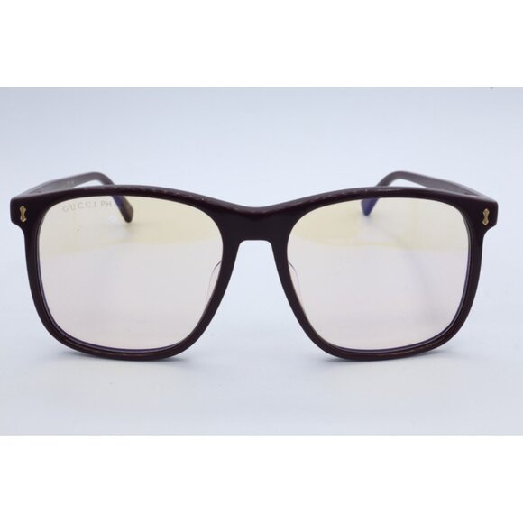 Gucci GG 1041S 005 Brown Square Sunglasses Yellow-Tinted Lenses NEW! main image 4